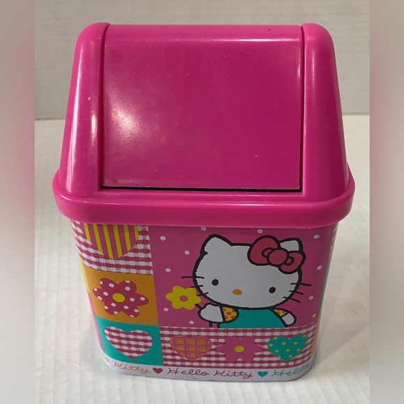 Sanrio Vintage 1992 Hello Kitty Desk Garbage Trash Can Dust Box japan - Picture 1 of 5
